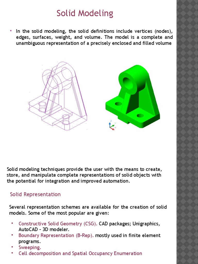 Solid Modeling Techniques Overview | PDF | Geometry | Space