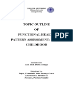 Topic Outline OF Functional Health Pattern Assessment: Early Childhood