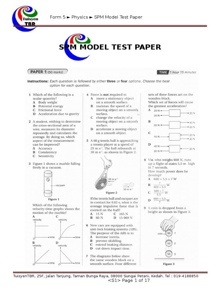 Form 5 Physics S1 SPM Model Test Paper | PDF | Technology & Engineering