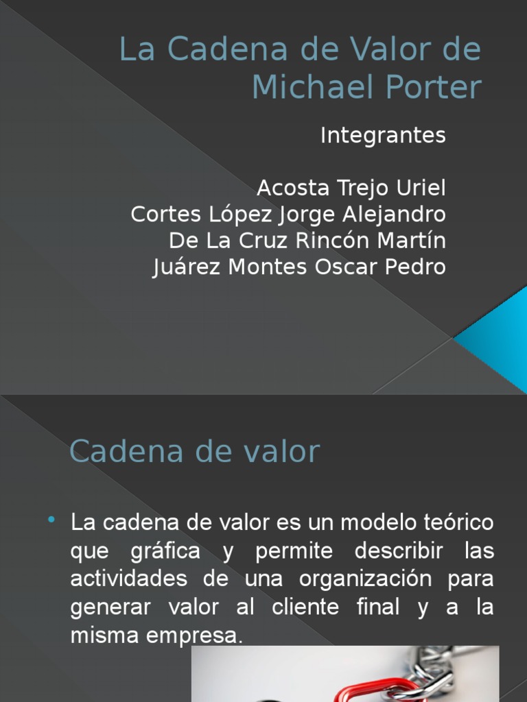 La Cadena de Valor de Michael Porter | PDF | Cadena de valor | Logística