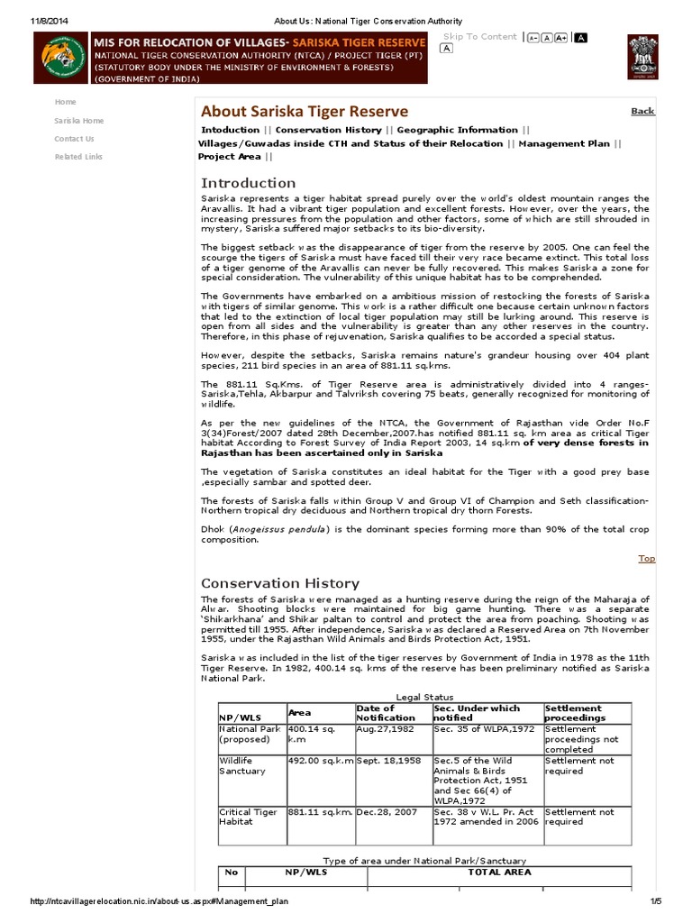 National Tiger Conservation Authority | PDF | Tiger | Conservation