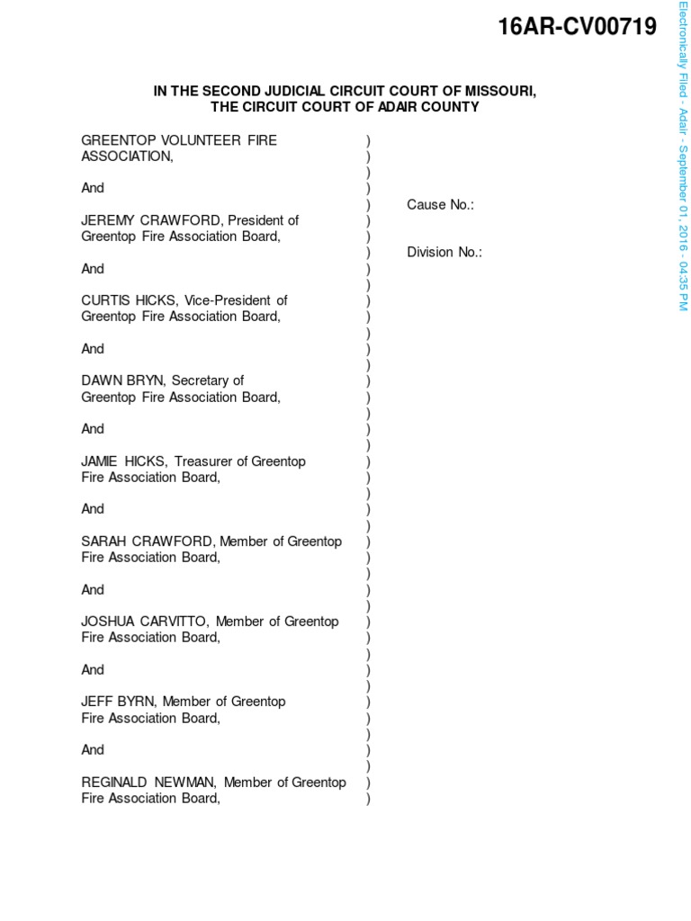 Greentop Fire Association Petition Download Free PDF Freedom Of