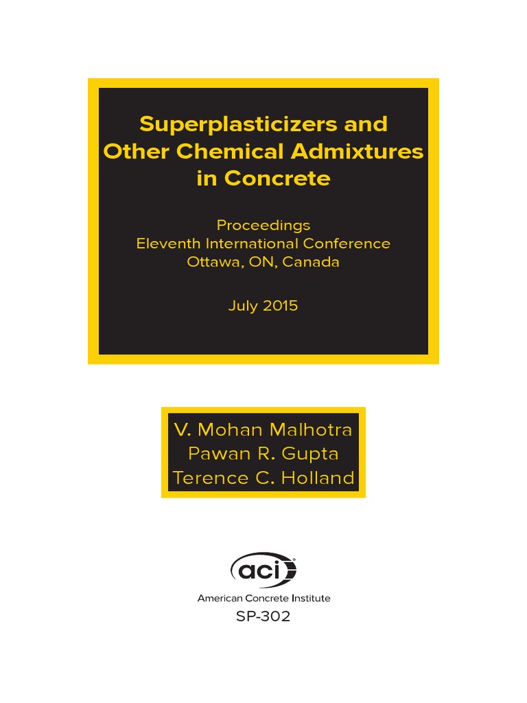 Superplasticizers and Other Chemical Admixtures in Concrete | PDF ...