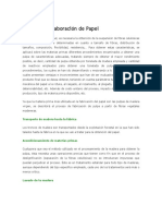 Proceso de Elaboración de Papel