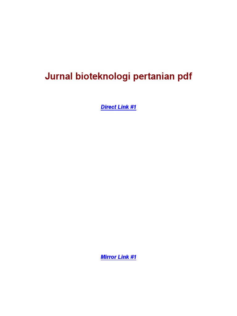 Jurnal  Bioteknologi Pertanian  PDF   Jurnal  Bioteknologi Pertanian  PDF