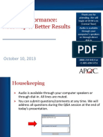 BE Performance Improvement Webinar 2013-10-10 1