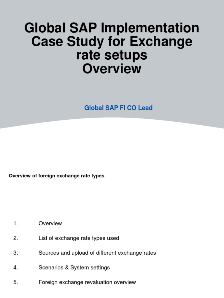 Global Sap Implementation Case Study For Pdf Exchange Rate - 