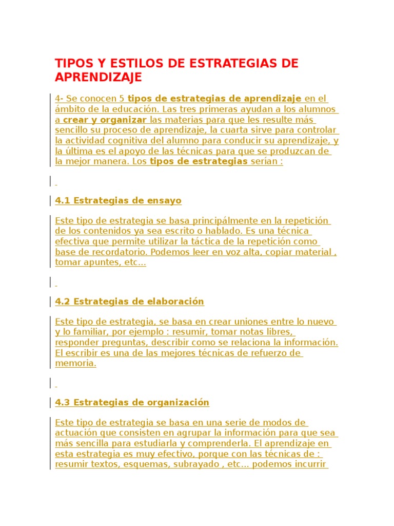 Estrategias de Aprendizaje Efectivas | PDF | Aprendizaje | Maestros
