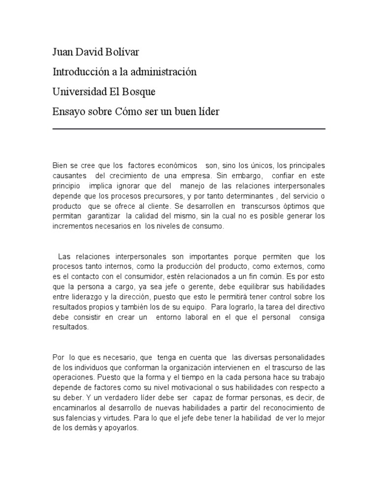 Cómo ser un buen líder en la empresa | PDF | Liderazgo | Sicología