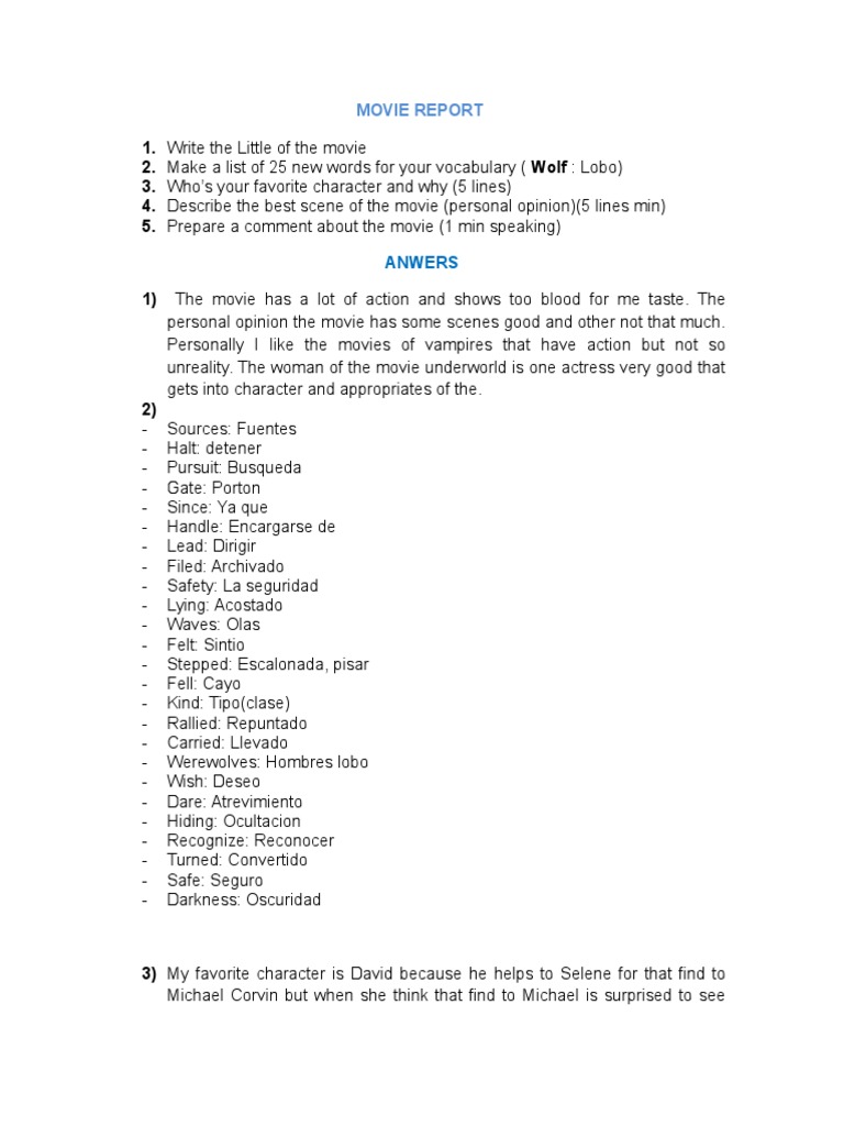 Action-Packed Movie Report Analysis | PDF | General Fiction