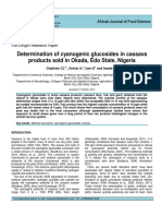 Determination of Cyanogenic Glucosides in Cassava Products Sold in Okada, Edo State, Nigeria