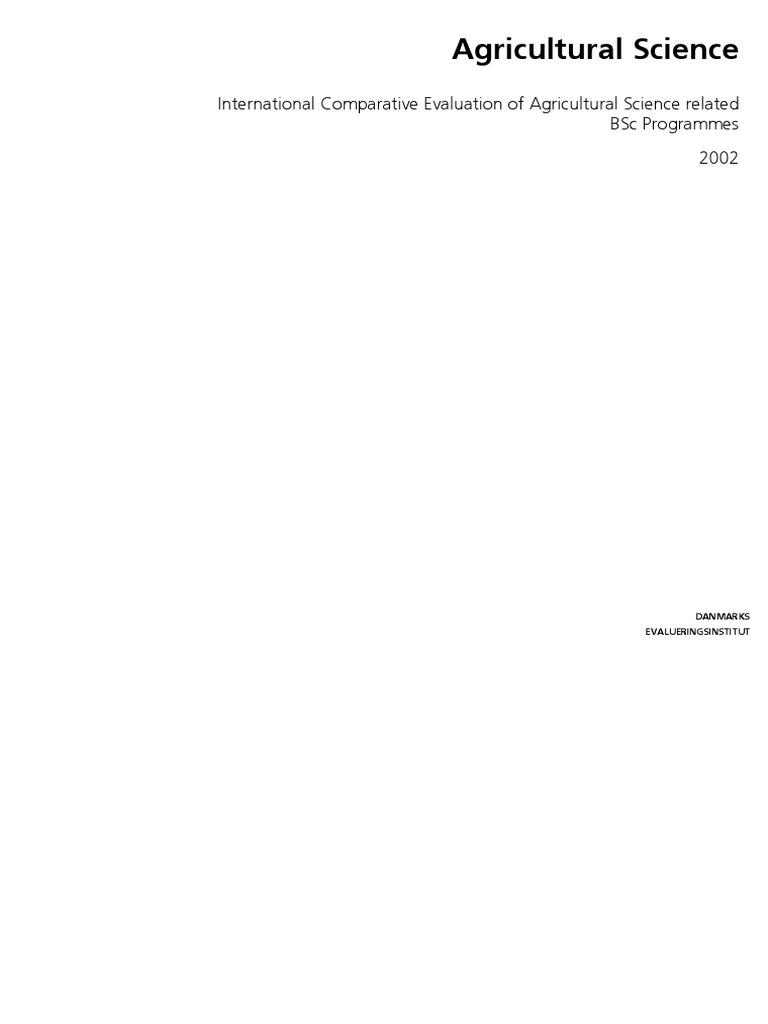 Agricultural Science Pdf Bachelor Of Science Evaluation