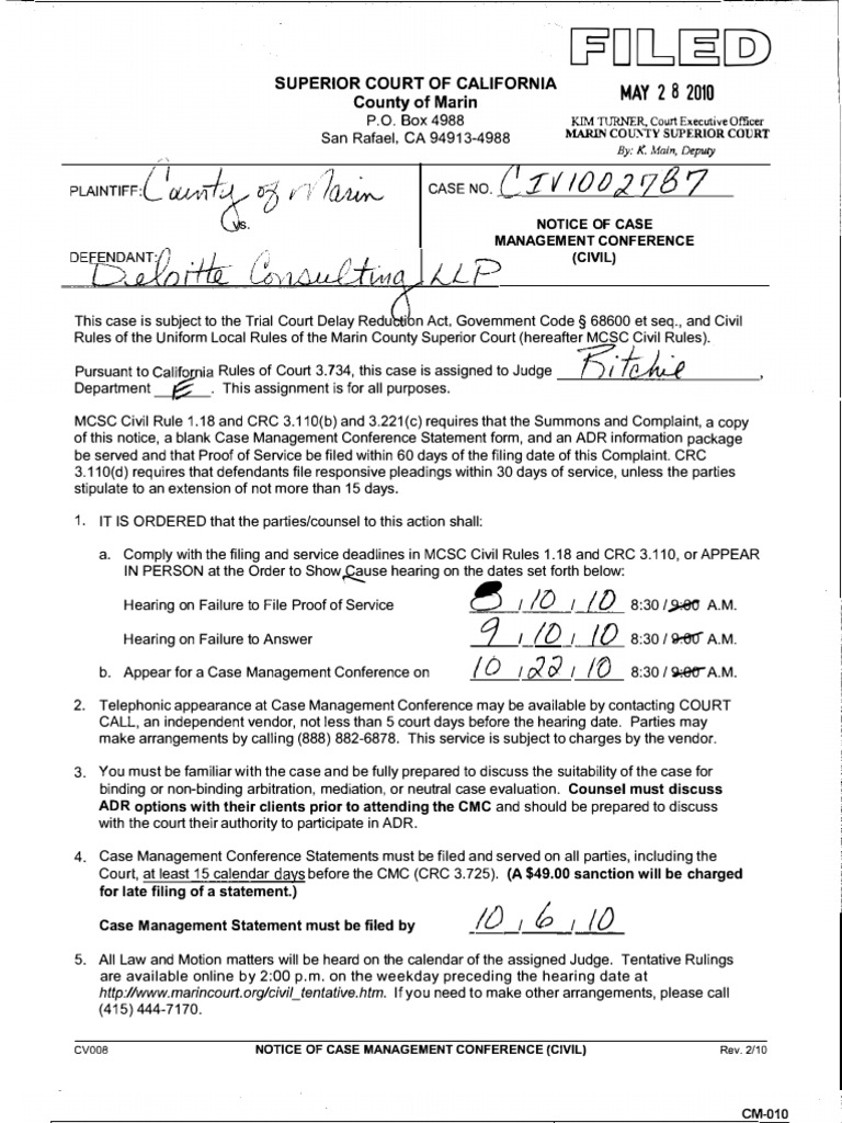 Marin County Complaint Against Deloitte Consulting On Failed SAP Project |  PDF | Enterprise Resource Planning | Tort