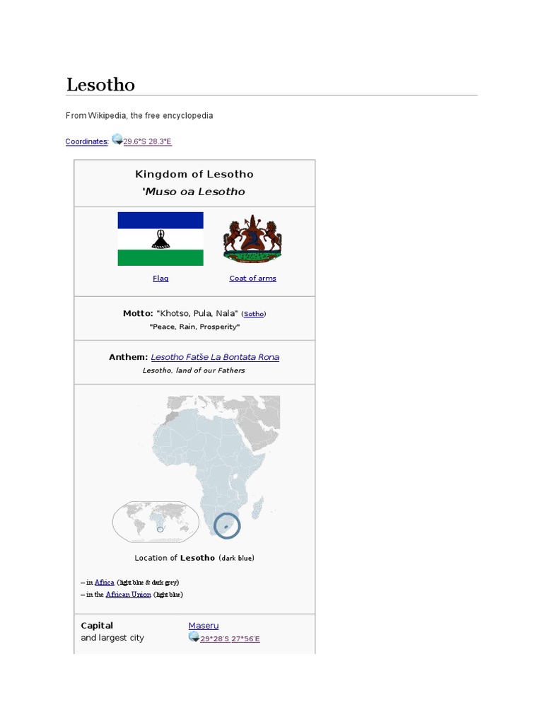 Kingdom of Lesotho PDF Government
