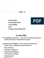 Unit - 4: Leadership Communication Controlling and Change Manangement