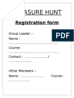 TREASURE HUNT Registration Form