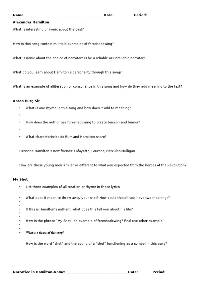 Hamilton Questions Hamilton (Musical)