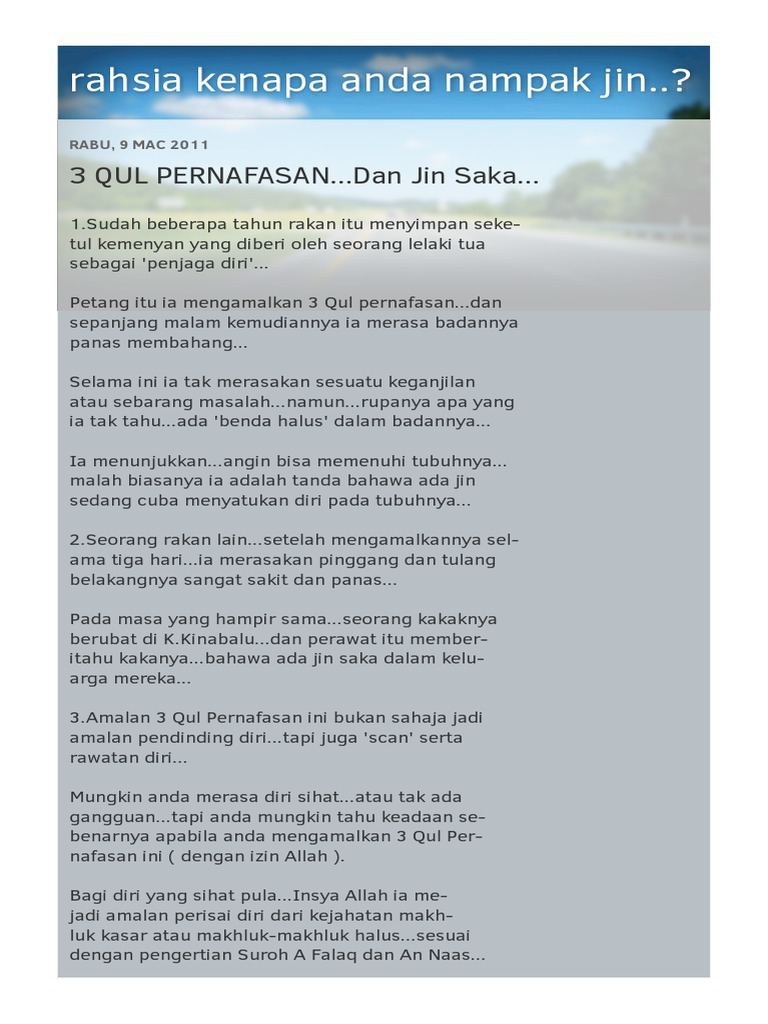 3 Qul Pernafasandan Jin Saka Html Pdf