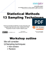 Statistical Methods 13 Sampling Techniques: Community Project