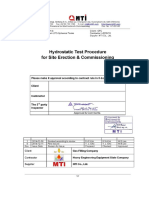 Hydrostatic Test Procedure For Site & Commissioning HT-031-R1