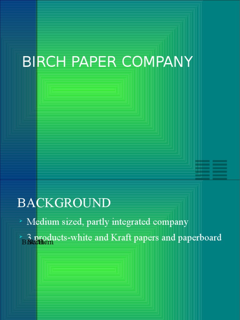 Birch Paper Company Case Study PDF Profit (Economics) Microeconomics