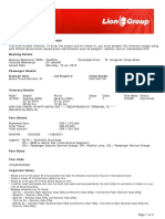 Lion Air Eticket Itinerary / Receipt