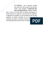 Es Testimonio Especial de La Escritura Número Dieciseis