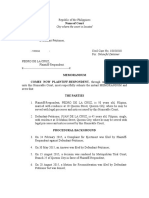 Philippines Unlawful Detainer Case Memorandum