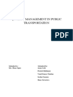Questionnaire For Quality Management of Public Transportation
