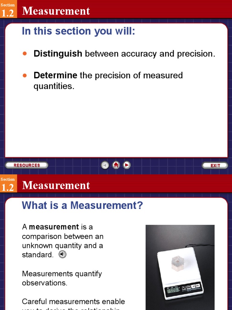 In This Section You Will Distinguish Between Accuracy and Precision