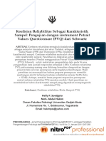 Koefisien Reliabilitas Sebagai Karakteristik Sampel Pengujian Dengan Instrument Potrait Values Questionnare PDF