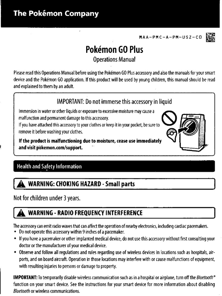 Pokemon Go Plus Manual