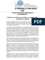 NOTA DE PRENSA N° 009-2016 [debate PPKeiko continuismo]