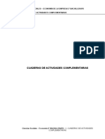Cuaderno de Actividades Complementarias [PAU], 2º de Bachillerato. Economía de La Empresa.