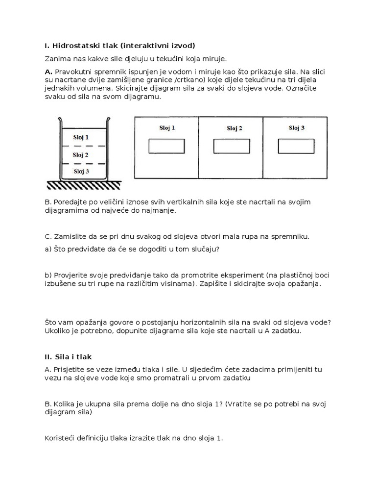 Hidrostatski Tlak | PDF