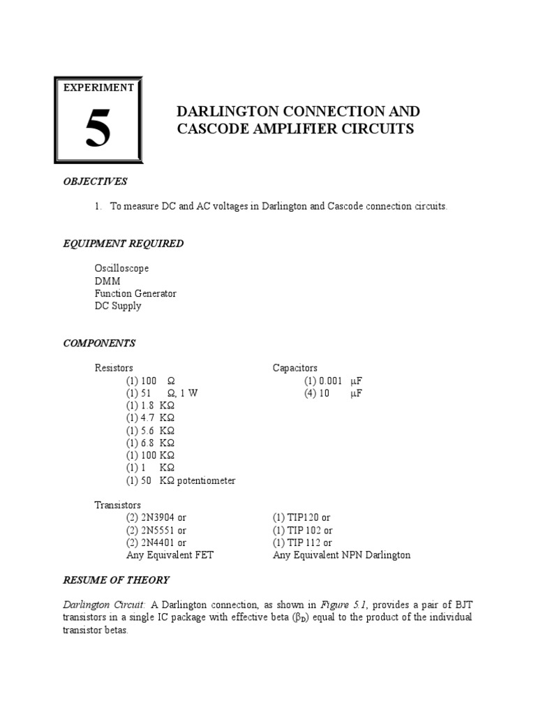 Darlington Transistor Impedance vrogue.co