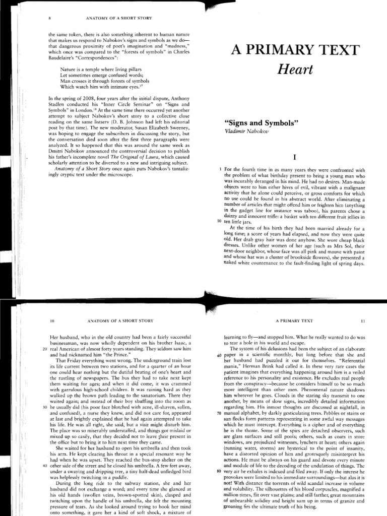 Nabokov Signs and Symbols PDF Vladimir Nabokov Nature