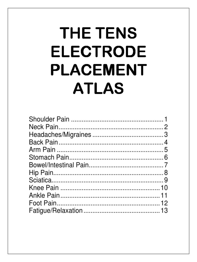 The TENS Electrode Placement Atlas PDF Headache Migraine
