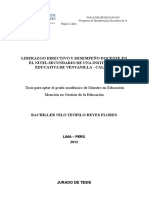 2012 - Reyes - Liderazgo Directivo y Desempeño Docente en El Nivel Secundario de Una Institución Educativa de Ventanilla - C
