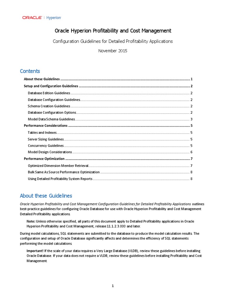 Oracle Hyperion Profitability and Cost Management Configuration
