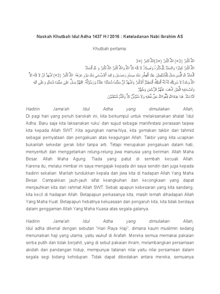 Khutbah Idul Fitri Yang Menyentuh Hati