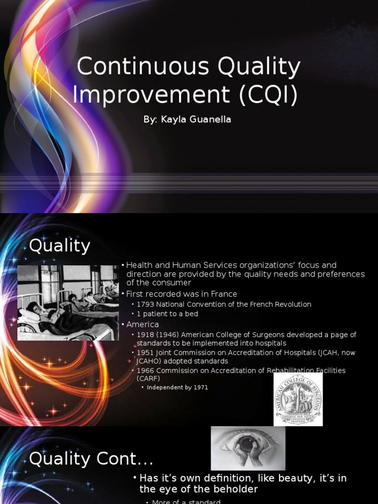 Continuous Quality Improvement (CQI) Joint Commission Health Economics