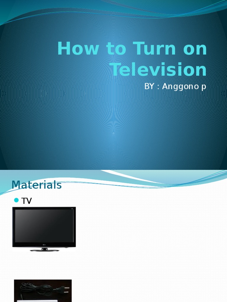 How To Turn On Television PDF