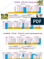 Calendar Scolar 2016-2017