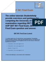 QNT 561 Final Exam 