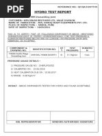 Hydro Test Report