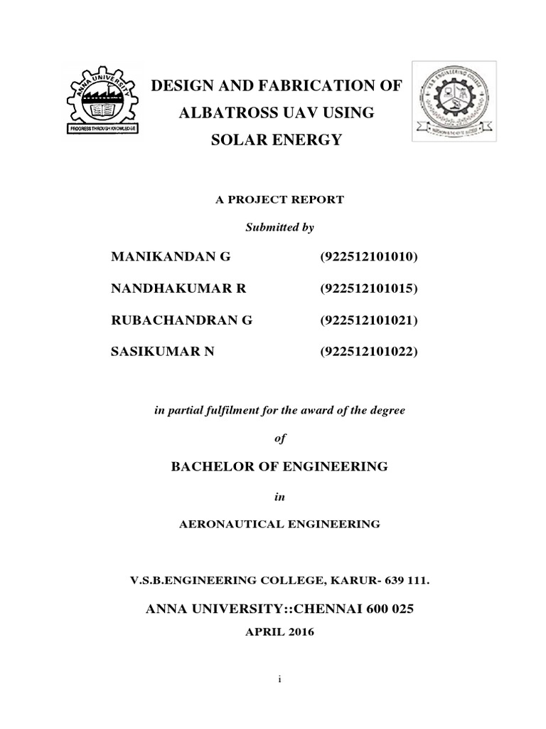 Solar-Powered Albatross UAV Design | PDF | Aeronautics | Aerospace ...