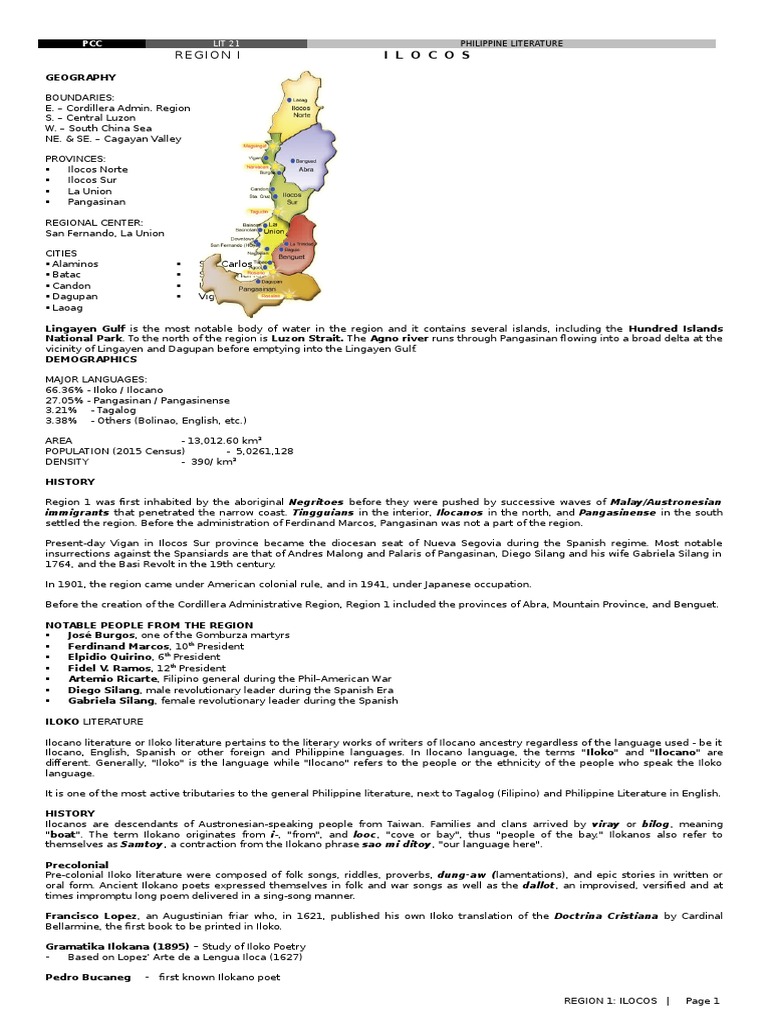 Philippine Literature - Ilocos Region | PDF | Philippines | Poetry