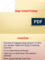 Hashing Functions: - Yazhini.N