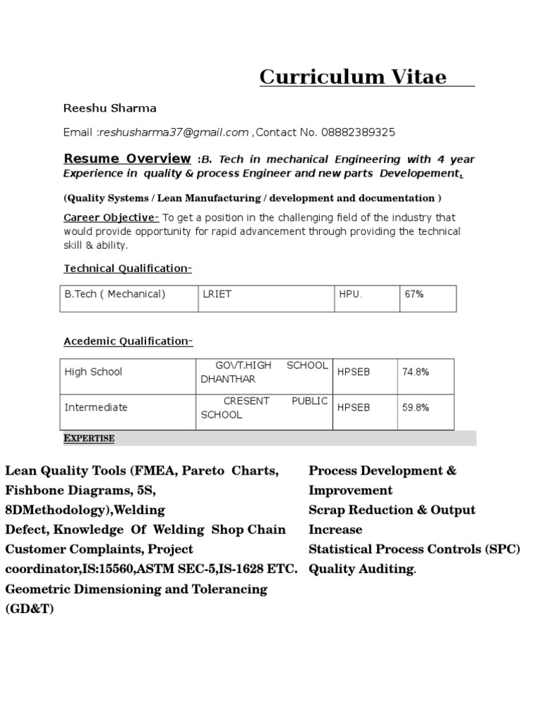Curriculum vitae sample pdf picture